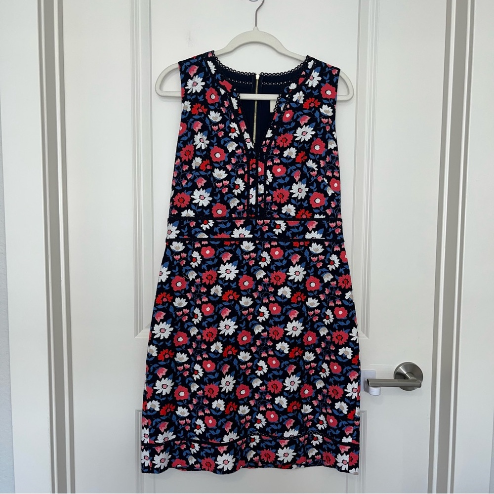 Kate Spade Daisy Jacquard Floral Blue Pink Red Sheath Dress - Picture 2 of 6